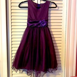 Pink Princess, sparkle, plum colored, flower girl dress, new with tags